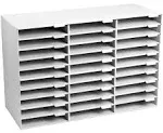 AdirOffice Cardboard Classroom Mailbox, and Office Mail Organizer with Name Slots, (15 Slot, White)