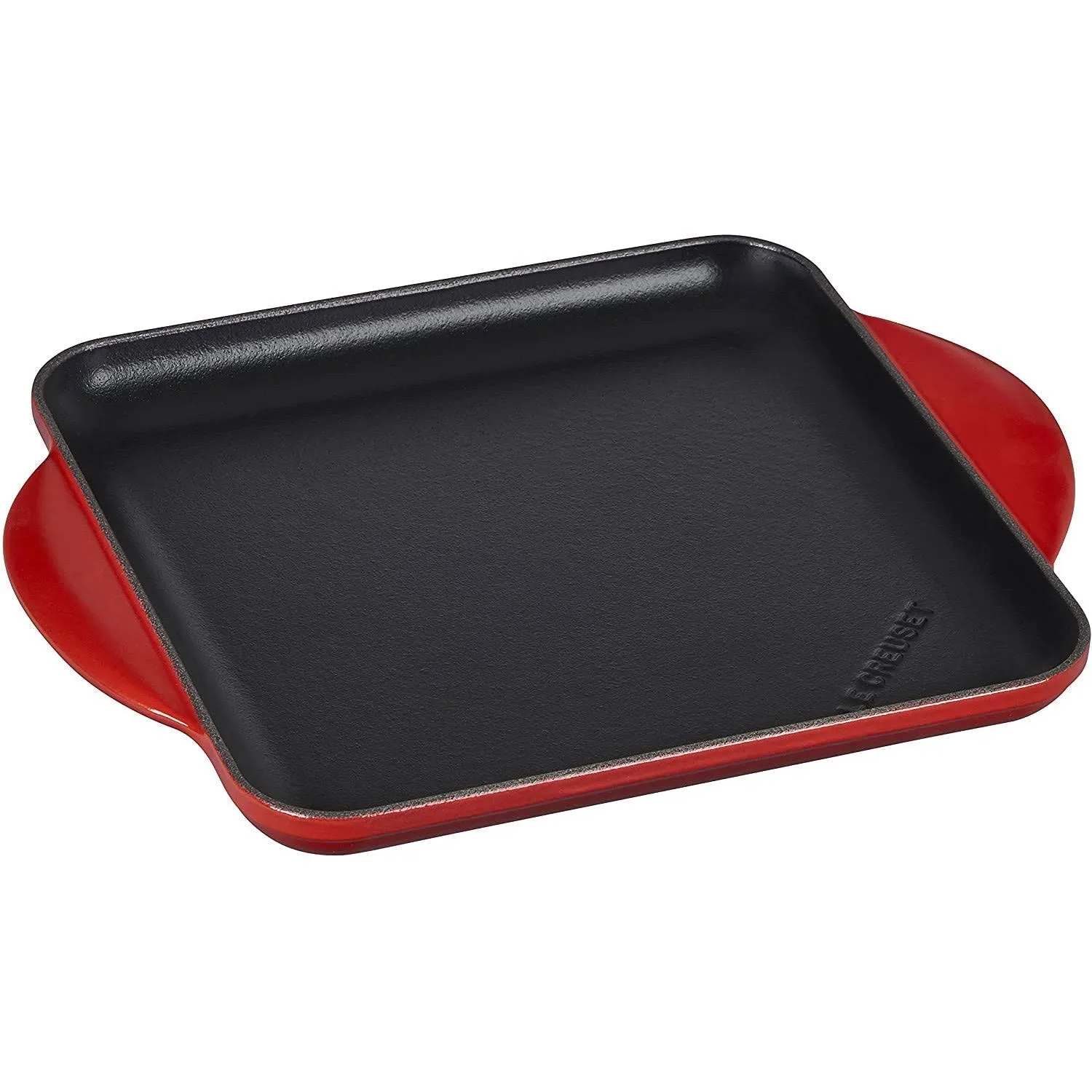 Le Creuset Enamaled Cast Iron Square Griddle, 9.5", Cerise