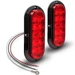 2pc 6 inch Red Oval LED Trailer Tail Light Kit DOT FMVSS 108 SAE S2T2I6 Surfa...