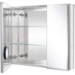 Fundin Bathroom Mirror Medicine Cabinet Aluminum Storage Cabinet 30 x 26 inch B