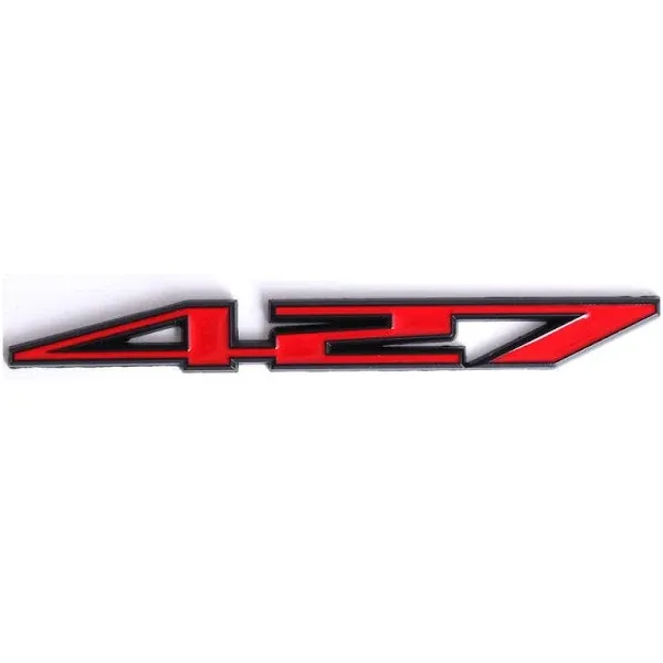 2X 427 Aluminum Emblem Badge Decal Red & Silver for Z06-C6 427 CI (Red)