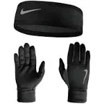 NIKE Women&#039;s Therma Headband and Glove Set sz X-Small / Small Black Running