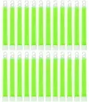 MediTac Green Glow Stick - Bright 6" Snap Sticks with 12 Hour Duration (24 Pack)