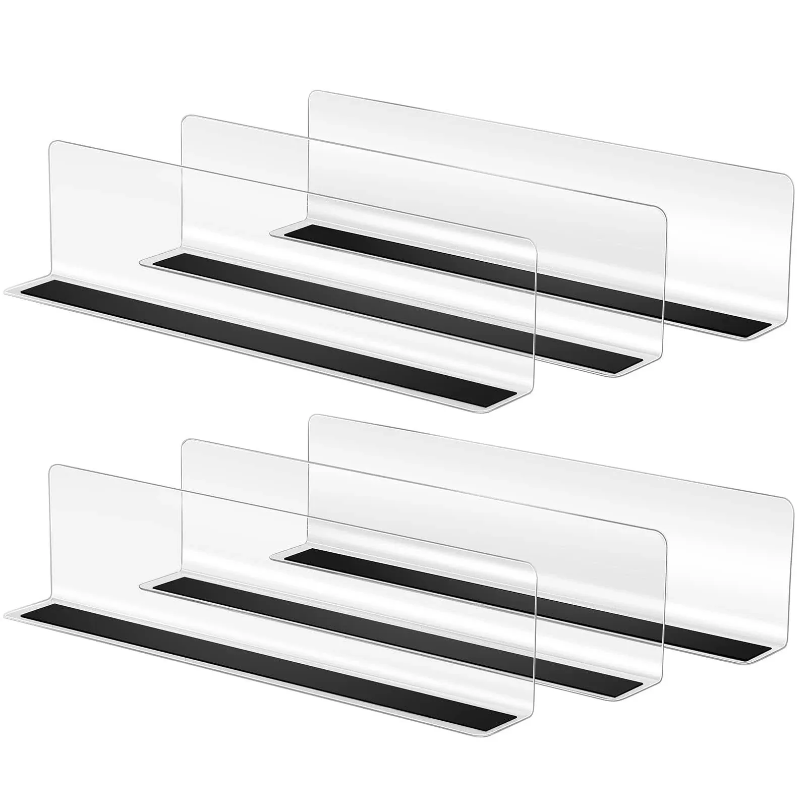 Baluue 6Pcs Plastic Shelf Dividers Magnetic Closet Shelf Organizer Divider Separ