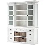 Beaumont Lane Storage Cabinet with Hutch in Pure White