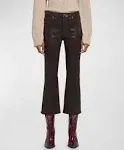 7 for All Mankind High Waist Slim Kick in Coated Chocolate