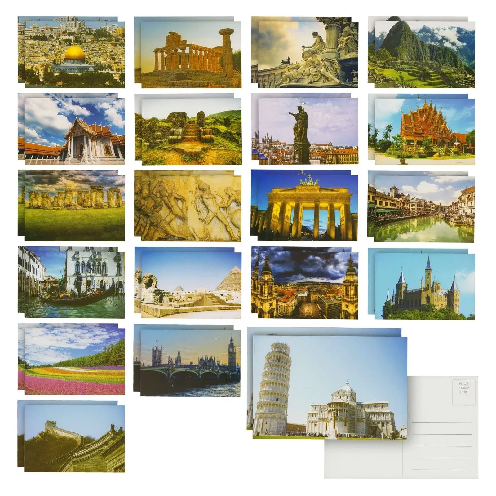 Best Paper Greetings 40 Pack Bulk Travel Postcards From Around the World for Mailing, 20 Assorted Designs (4 x 6 In)