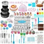 Cake Decorating Kit,635 Pcs Decorating Supplies With 3 Springform Pan Sets Icing Nozzles Rotating Turntable Cake Topper Piping Bags Carrier Holder,Cake Baking Set Tools