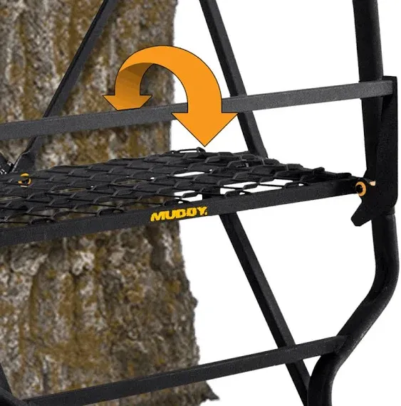 Muddy Hunting Climbing Outdoors Heavy-Duty Double Droptine 2-Person 18&#034; Ladderst