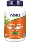 NOW Supplements, Organic Spirulina 500 mg with Vitamins, Minerals and GLA (Gamma-Linolenic Acid), 500 Tablets
