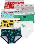 Carter&#039;s 7 Pairs Underwear Boy Briefs size 6/7 Dinosaur Bear Fire Truck Tag-free