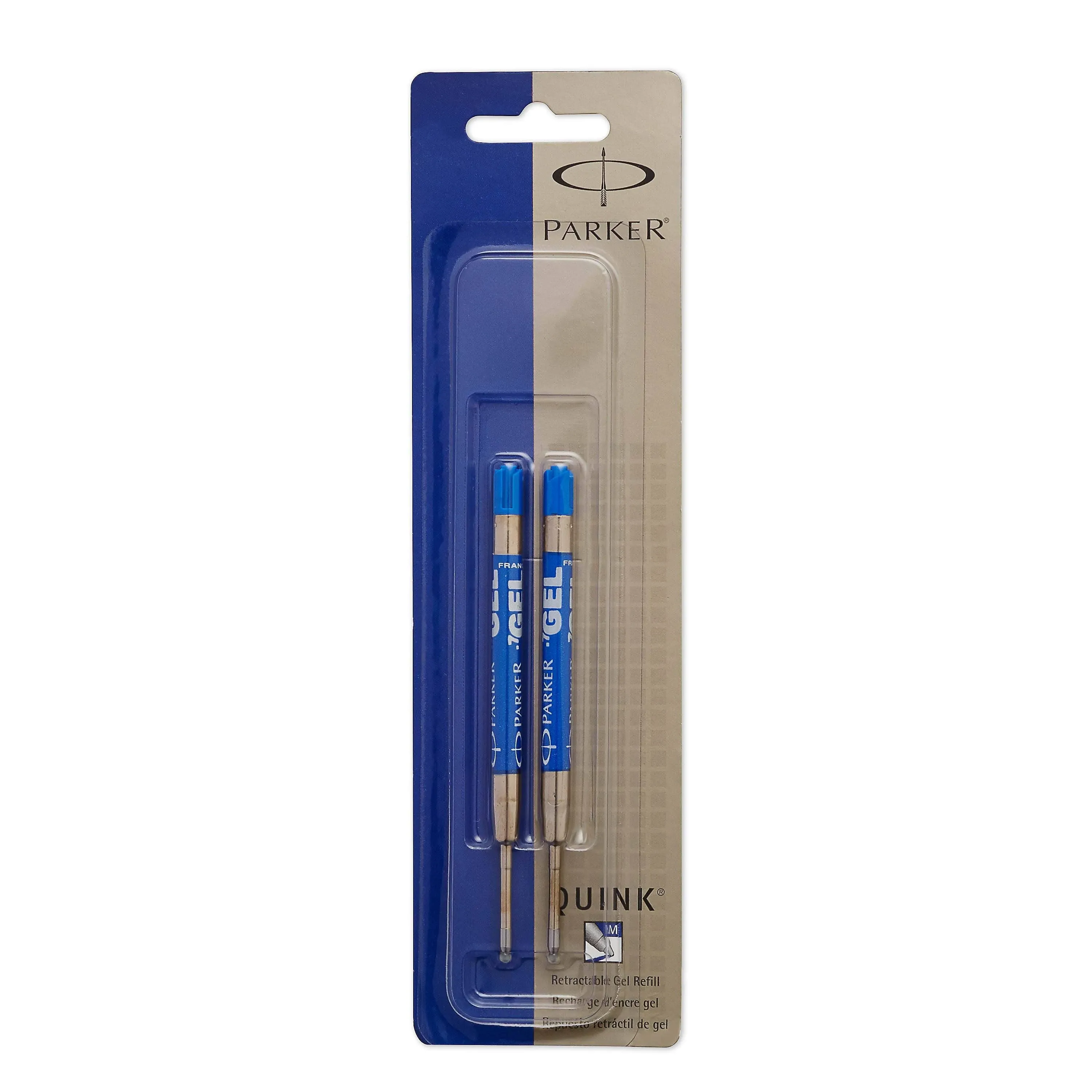 Parker Refill for Gel Ink Roller Ball Pens Medium Blue Ink 2/Pack