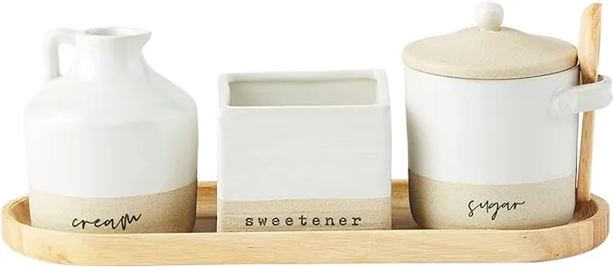 farm cream & sugar tray set