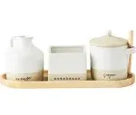 farm cream & sugar tray set