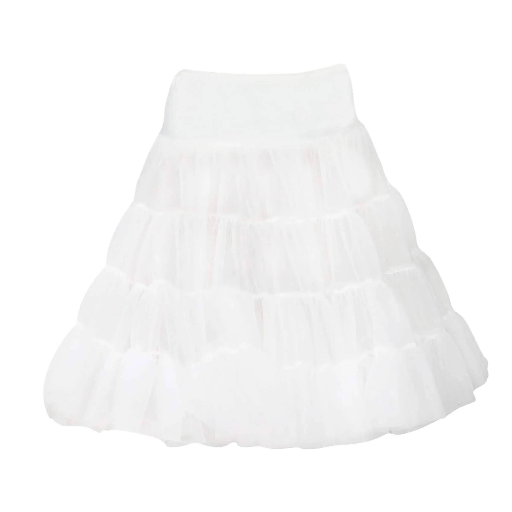 I.C. Collections Girls White Bouffant Half Slip Petticoat Tea Length, 2T - 12, Girl's, Size: 4T