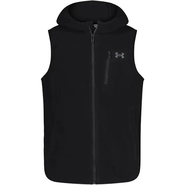 Under Armour Boys' Vest, Zip-up Or Button-up Style, Hooded, Lightweight & Warm