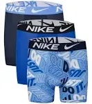 Nike Big Boys Essential Dri-Fit Boxer Briefs, Pack of 3 - White, University Blue - Size Large