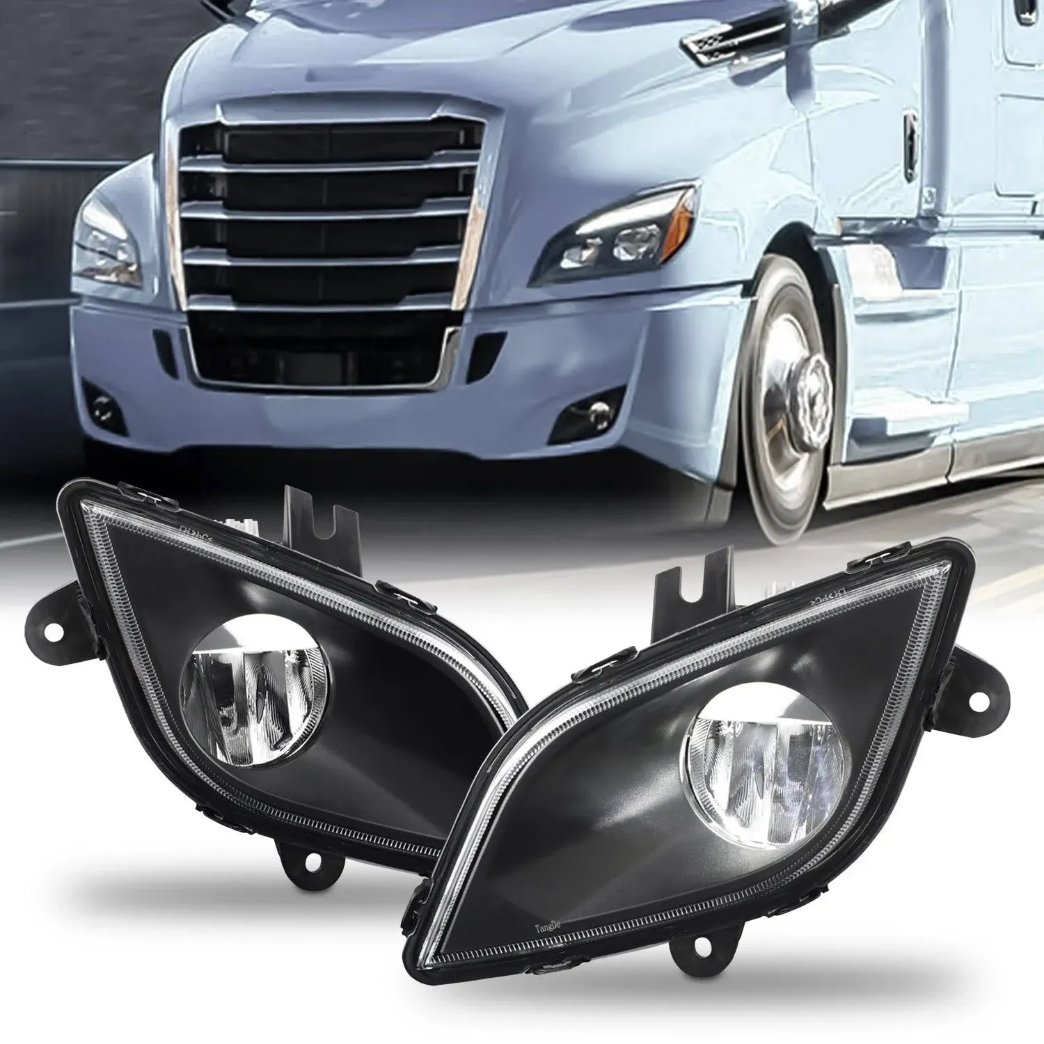 AKKON - Fit 2018 2019 2020 2021 2022 2023 Freightliner Cascadia 126 Class 8 Truck LED Fog Light Lamp Black OE Style Pair