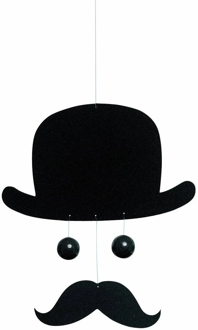 Mr. Bowlerman Hanging Mobile - 10 Inches Plastic - Handmade in Denmark by Flensted