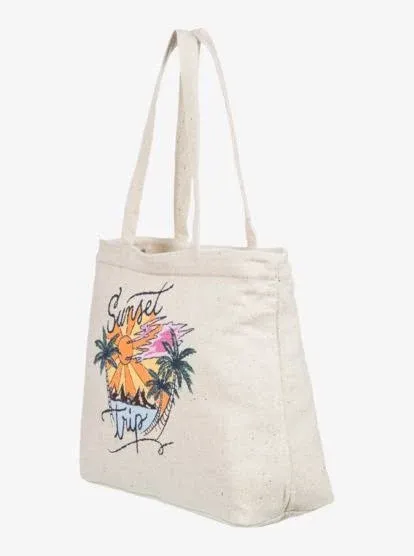 Summer Flower Tote Bag - Natural