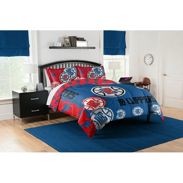 Los Angeles Clippers Hexagon Full/Queen Comforter & Shams Set