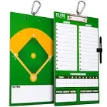 Elite Clipboards Double Sided Dry Erase Coaches Marker Board Baseball