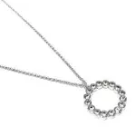 Kate space glittering silver circle pendant necklace