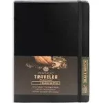 Pentalic Traveler Pocket Journal Sketch, 8 x 6, Black Cover with Black Paper