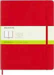 Moleskine Classic Notebook, Soft Cover, XL (7.5" x 9.5") Plain/Blank, Scarlet Red, 192 Pages