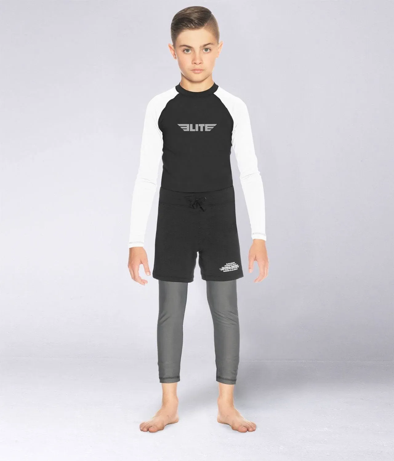 Elite Sports Rash Guards for Boys and Girls, Full Sleeve Compression BJJ Kids and ...