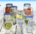 Mason Jar Mugs with Handle Mason Jars 16 oz with Lids Mason Jar Drinking Glasses