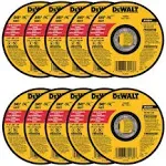 DeWalt DW8062 4-1/2"x.045"x7/8" Metal Angle Grinder Thin Cutoff Wheel, 10 Pack