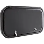 RecPro RV Baggage Door | Rounded Corners | Camper | Compartment Door | Black Fiberglass (12" W x 9" H) | Made in America