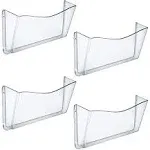 Azar Displays 14.7 in. W x 3 in. D x 7 in. H Clear Wall File Holder (4-Pack)