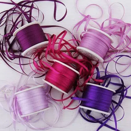 Threadart 2mm Silk Ribbon Set - Blue Shades - Five Spool Collection - 100% Pure Silk Ribbon - 10m (11yd) Spools - 55 Yards of Ribbon