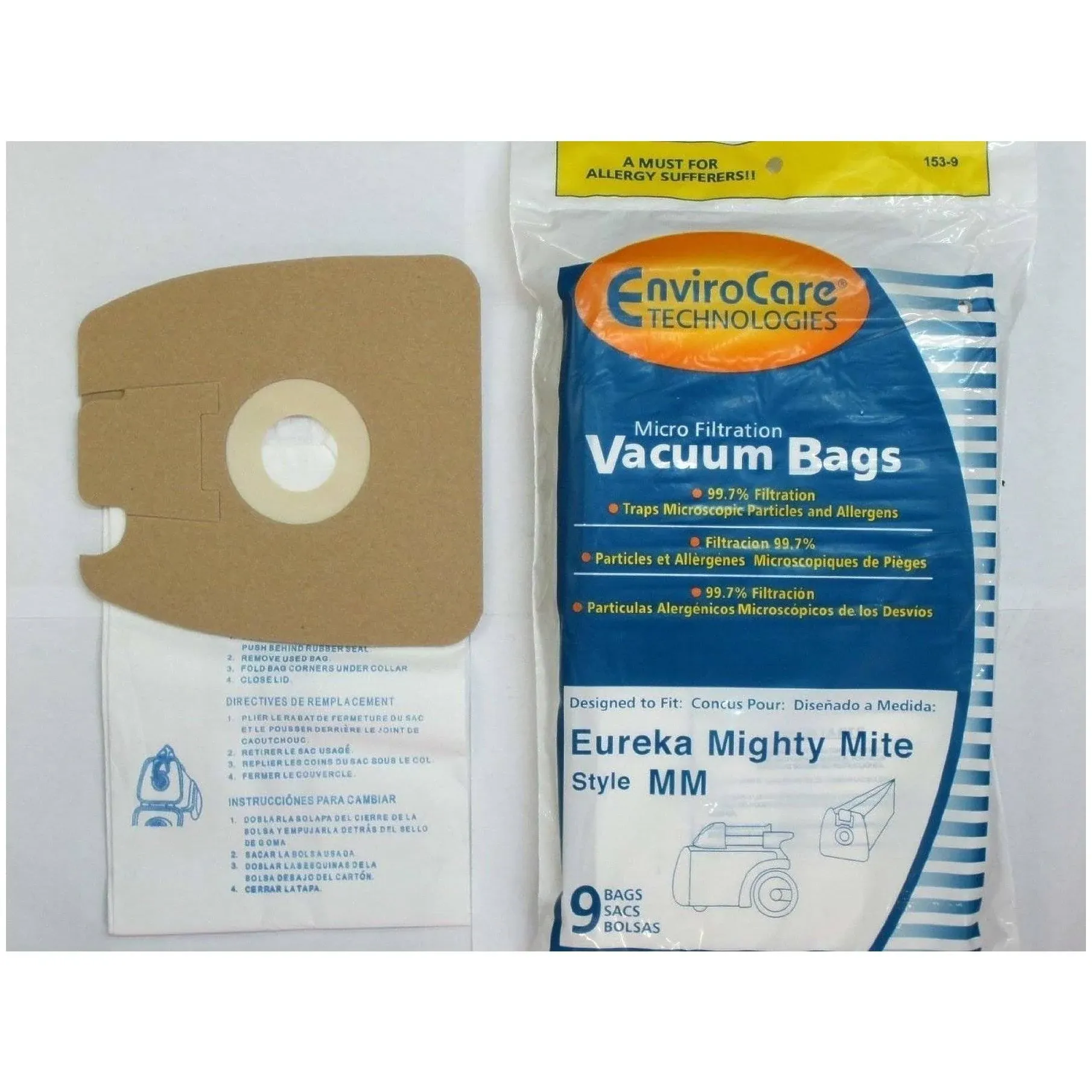 Envirocare Replacement Vacuum Bags Eureka Style MM Eureka Mighty Mite 3670 and 3680 Series Canisters Bags