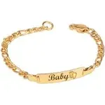 ProLuckis Personalized Gold Baby Bracelet Engraved Name Baby ID Protection bracelets Adjustable