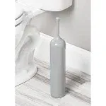 mDesign Extra Slim Compact Plastic Freestanding Toilet Bowl Brush and Holder for Bathroom Storage and Organization - Sturdy, Deep Cleaning, Covered Brush - Gray