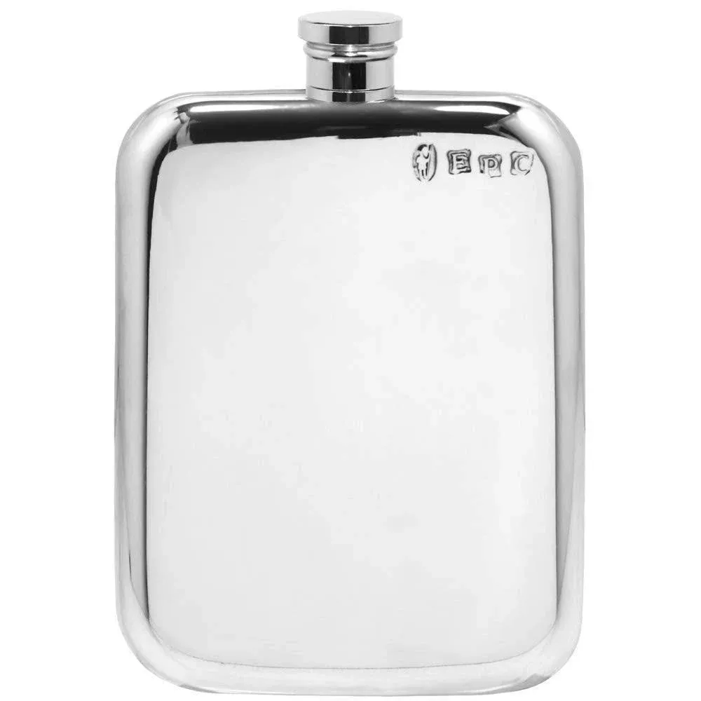 English Pewter Company 6oz Traditional Plain Pewter Liquor Hip Flask [SF435]