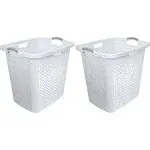 Home Logic XL Lamper Plastic Laundry Basket 2.5 Bushel, Soft Silver