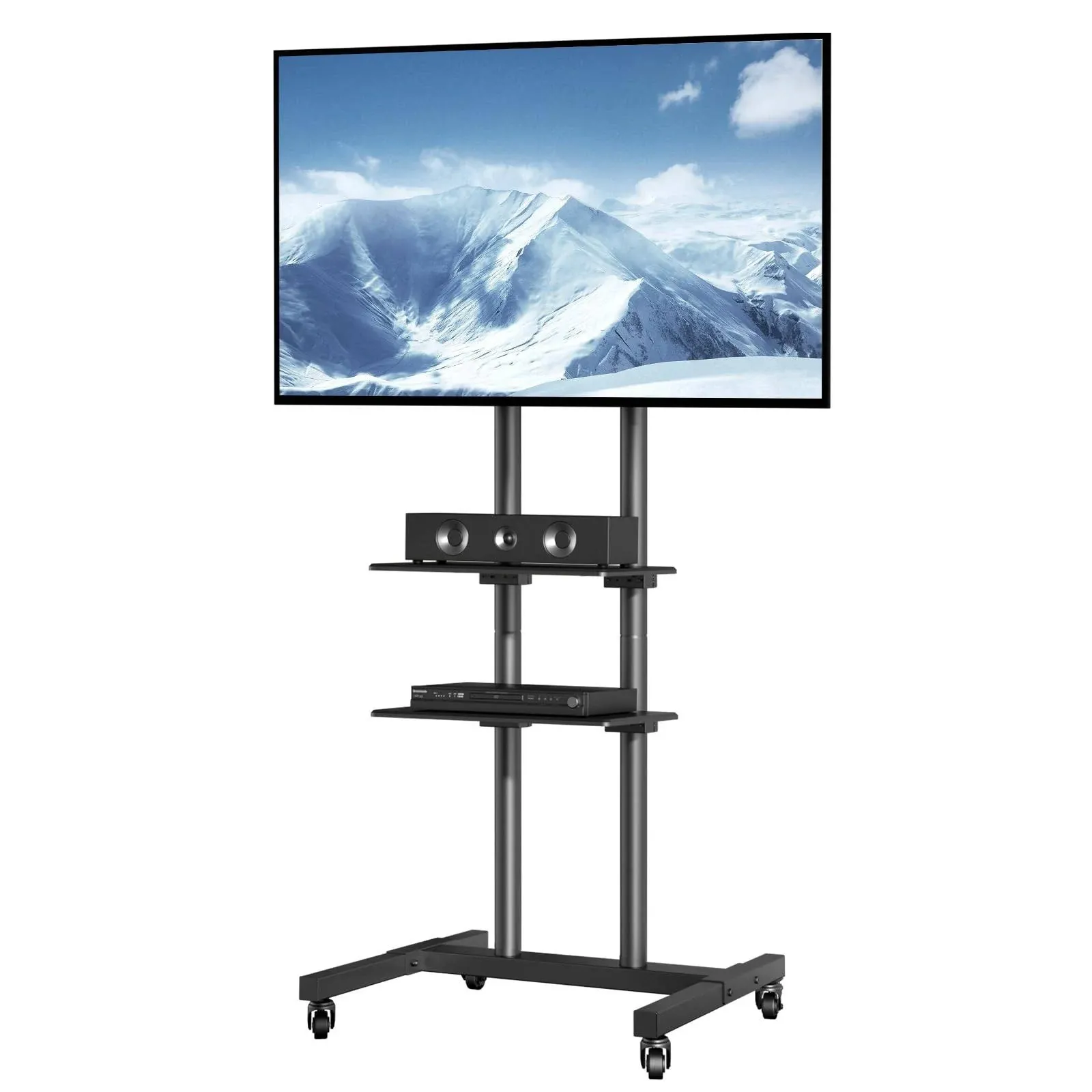 VEVOR Mobile TV Stand Mobile TV Cart for 32 to 70 inch TVs Height Adjustable ...