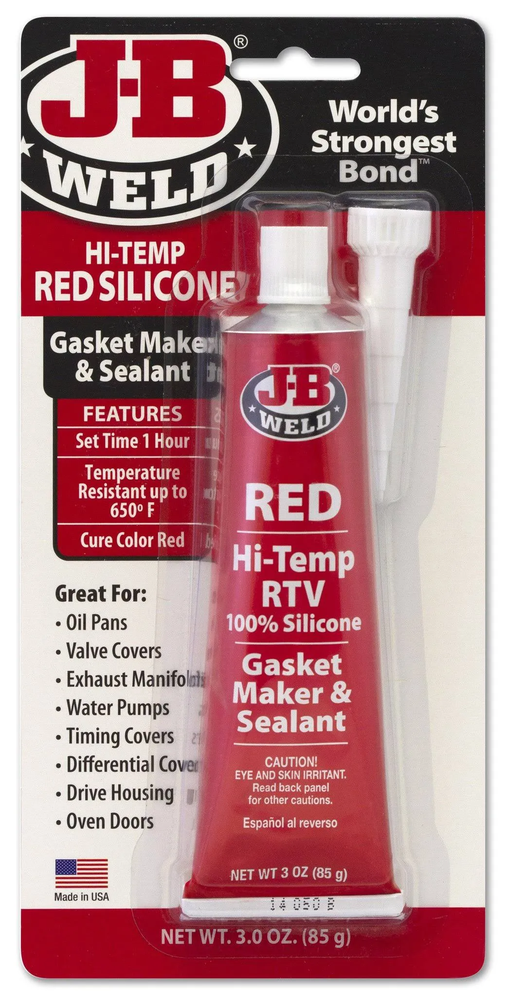 J-B Weld Sealant Silicone Red RTV 3oz 31314