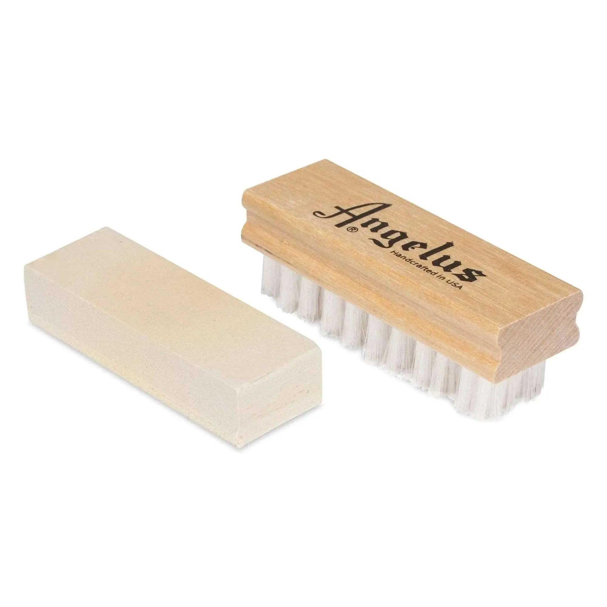 SUEDE &amp; NUBUCK KIT = 1 Nylon bristle brush + 1 cleaning block Angelus 895-00-000