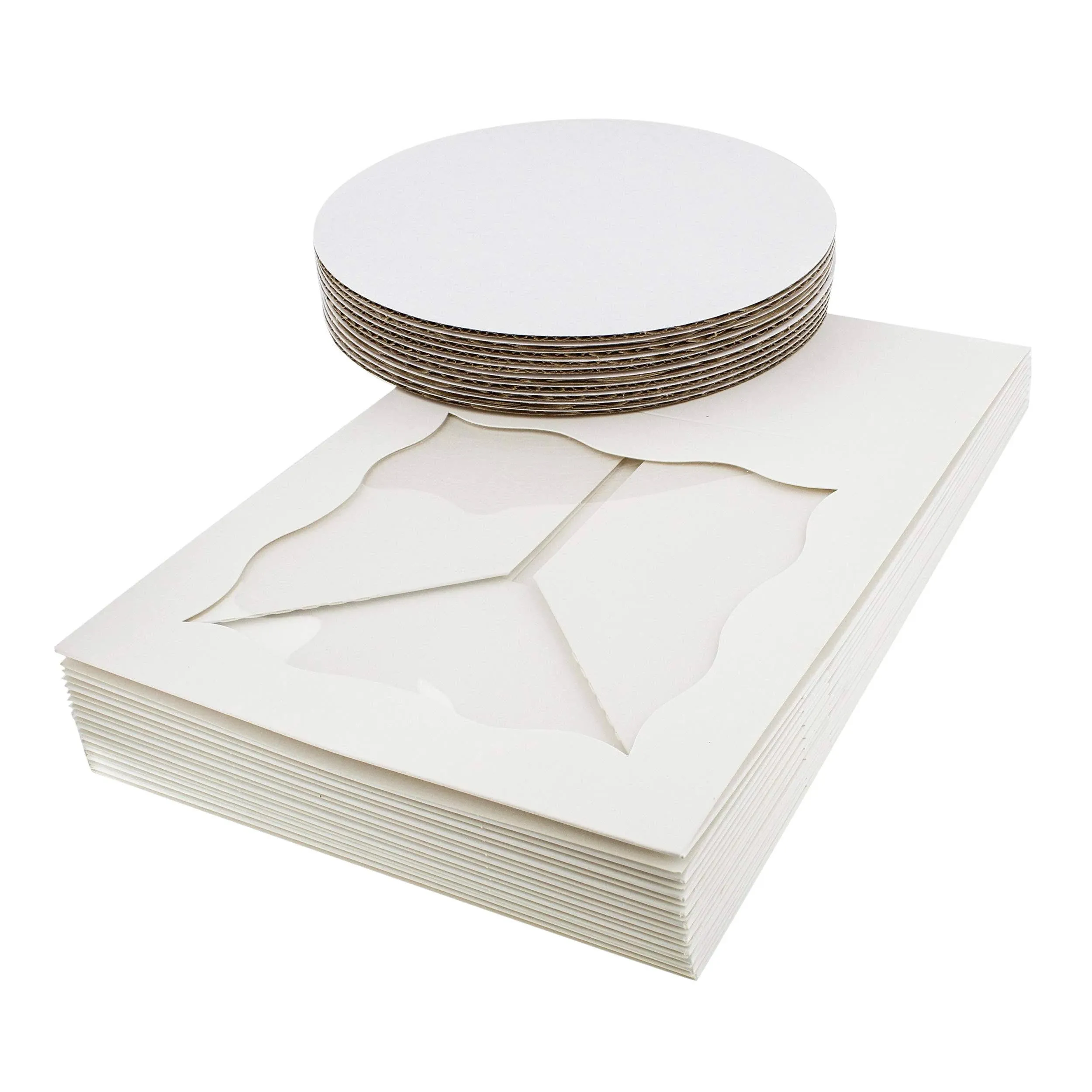 Spec101 Square Cake Boxes with Window - 10pk White Cake Boxes 10x10x5 Inch