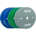 NEXO Color 160LB Rubber Bumper Plate Set - Premium Matte Finish 2x 45LB 2x 25LB 2x 10LB Colored Cross Training Weight Plates