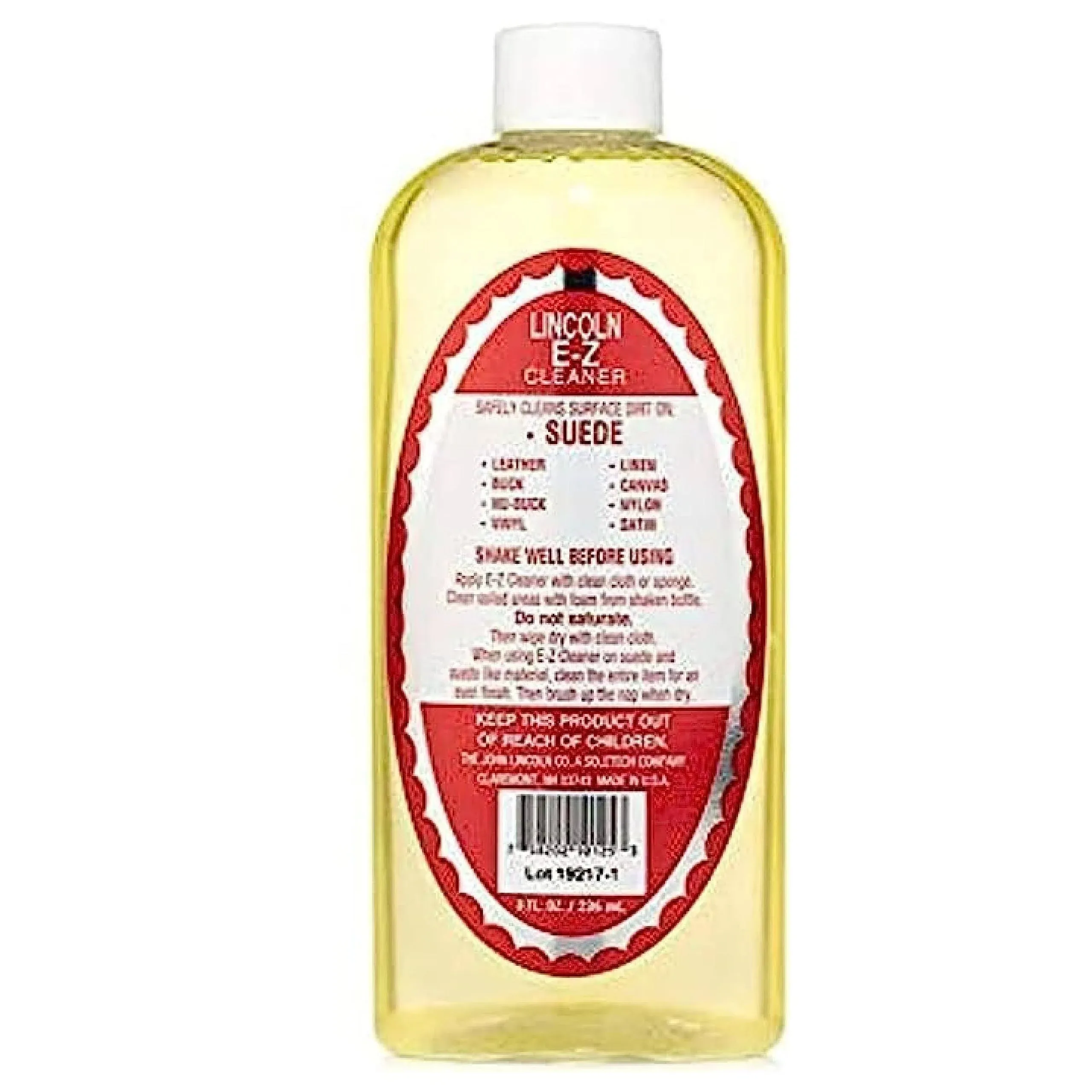 Lincoln E-Z Cleaner Suede Nubuck Satin Leather Nylon Fabric Shoe Cleaner 8 oz.