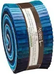 Lunn Studios Prisma Dyes Open Waters Batiks Roll Up 2.5" Precut Cotton Fabric Quilting Strips Jelly Roll Assortment Robert Kaufman RU-370-40