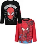 Marvel Avengers Spider-Man Little Boys 2 Pack Long Sleeve Graphic T-shirts Black ...