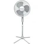 Comfort Zone Electric Oscillating Pedestal Fan, Stand Fan, 16 inch, 3 Speed, 90 Degree Oscillating Head, Adjustable Height and Tilt, Airflow 7.48 ft