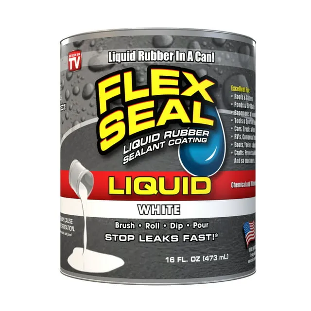 Flex Seal Liquid Rubber, White - 16 fl oz can